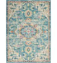 Nourison Passion PSN25Ivory/Light Blue Area Rugs