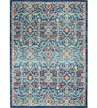 Nourison Passion PSN28Blue/Multicolor Area Rugs