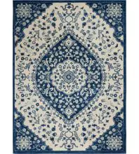 Nourison Passion PSN30Ivory Blue Area Rugs