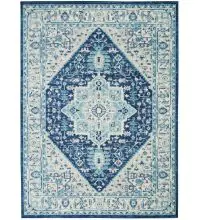 Nourison Tranquil TRA06Ivory/Navy Area Rugs