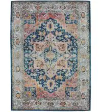 Nourison Global Vintage GLB11Blue/Multicolor Area Rugs