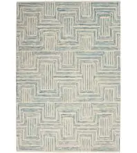 Nourison Linked LNK06Ivory/Turquoise Area Rugs