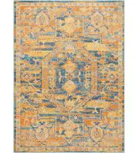 Nourison Passion PSN07Teal/Sun Area Rugs