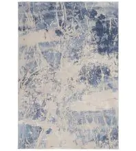 Nourison Sleek Textures SLE02Blue/Cream Area Rugs