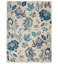 Nourison Tranquil TRA02Ivory/Light Blue Area Rugs