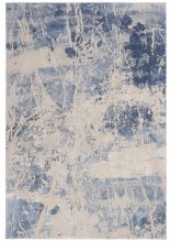 Nourison Sleek Textures SLE02Blue/Cream Area Rugs